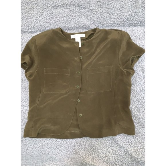 Vintage Jones New York 3 piece suit Green 100% Silk Skirt& Jacket 12 Skirt 6 - Picture 10 of 11